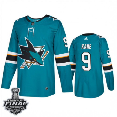 Sharks #9 Evander Kane Heim Teal 2019 Stanley Cup Final Stitched